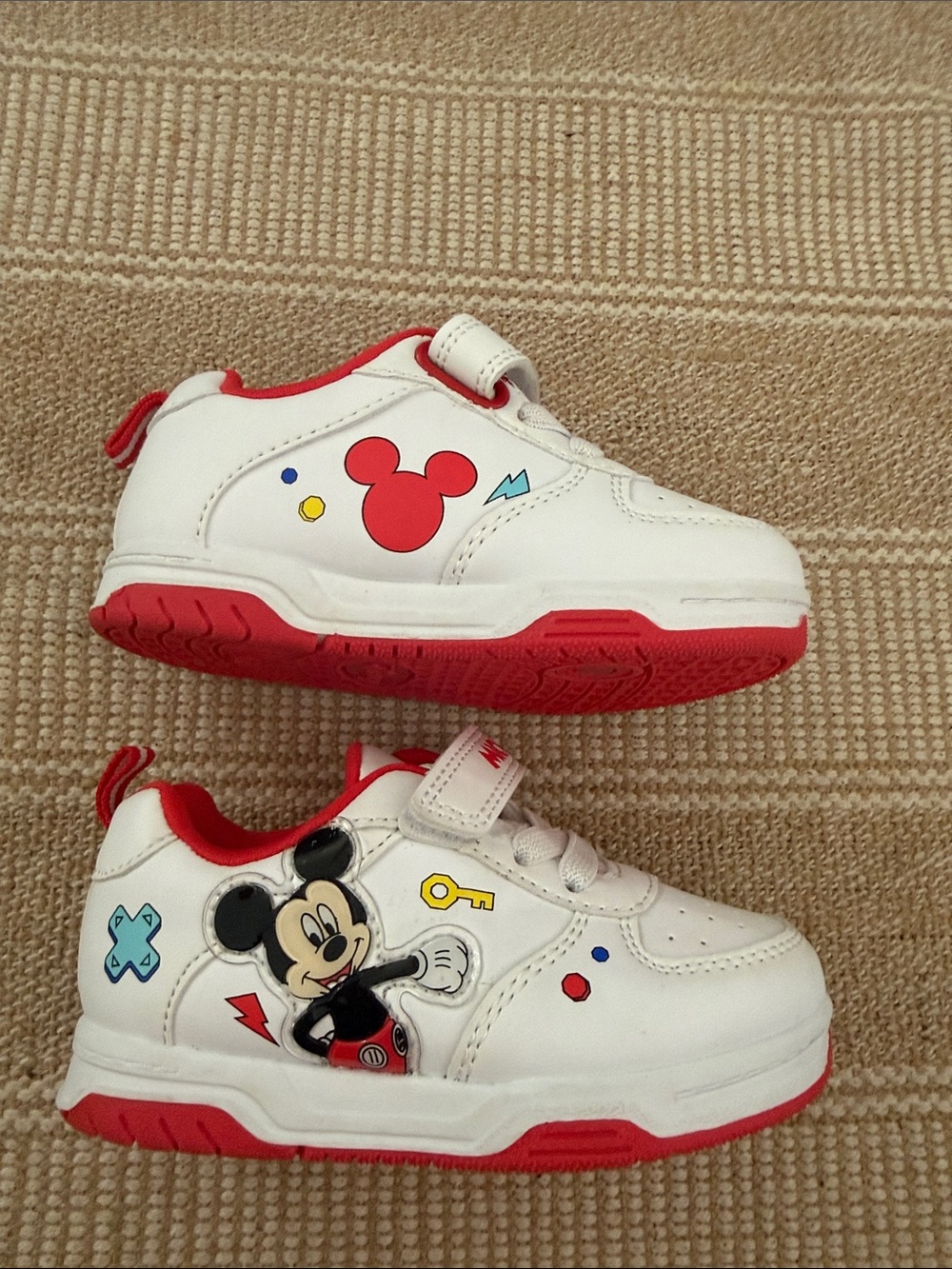 Disney White and Red Mickey Mouse Kids Sneakers